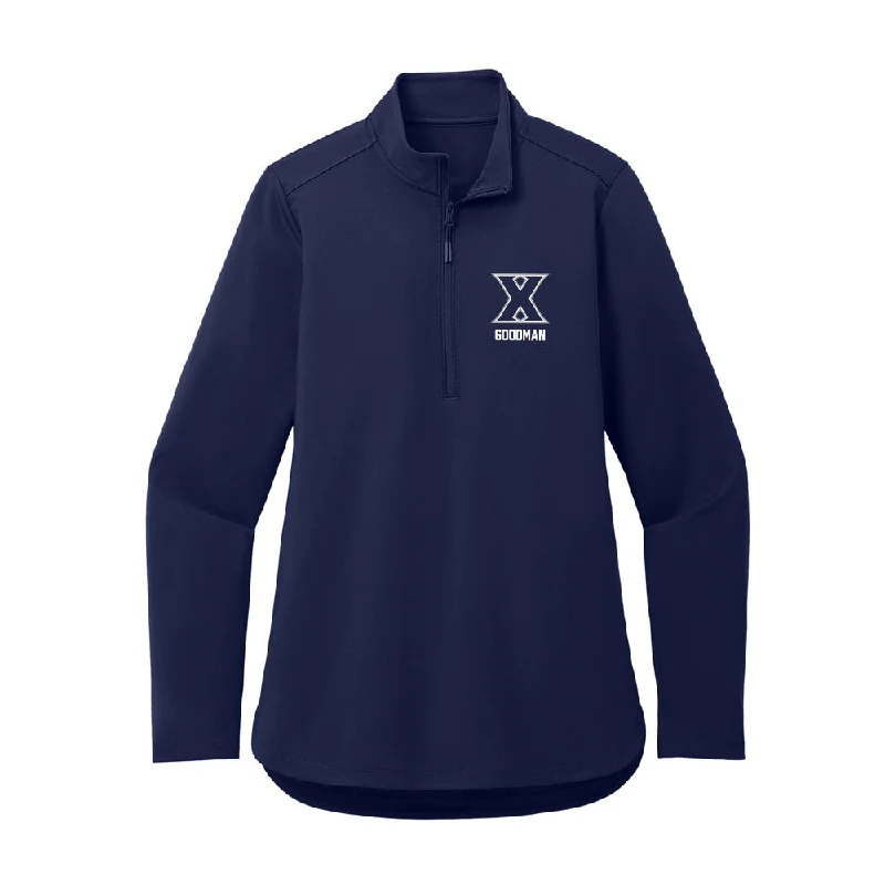 Xavier - NCAA Women's Soccer : Morgan Goodman - Women's Premium Quarter Zip Jacket Plaid Jacket Tartan Jacket Houndstooth Jacket