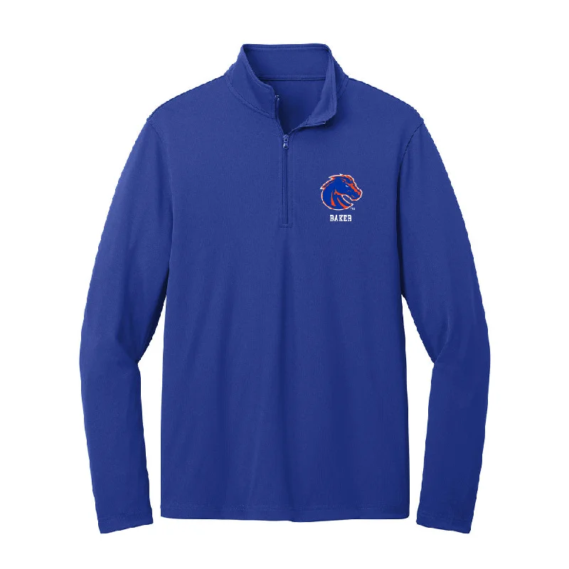 Boise State - NCAA Women's Soccer : Ella Baker - Lightweight Quarter Zip Jacket Tiered Jacket Buttoned Jacket Zippered Jacket