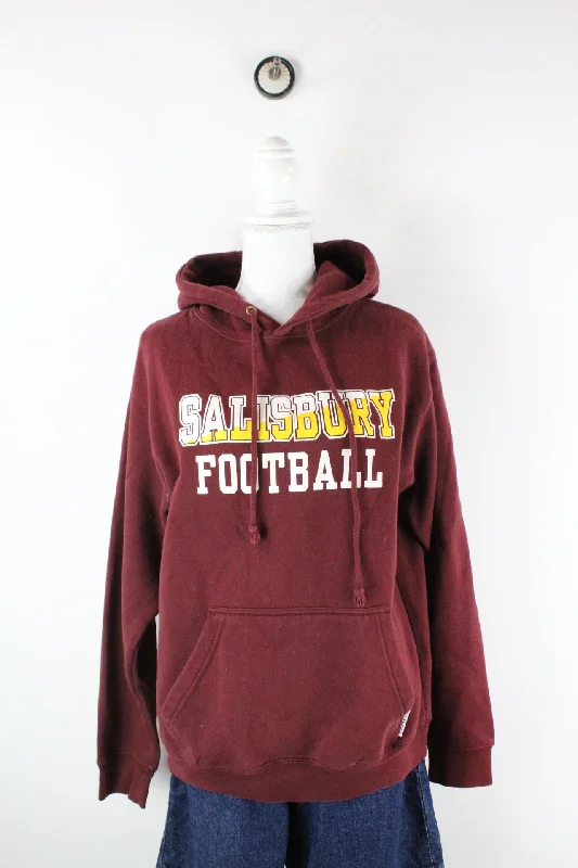 Vintage Salisbury Football Hoodie (M) Hoodie with Stripes Bold Sporty
