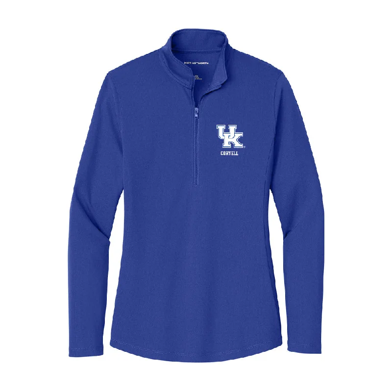 Kentucky - NCAA Women's Soccer : Nikki Coryell - Women's Lightweight Quarter Zip Jacket Wool Fabric Cashmere Fabric Tweed Fabric