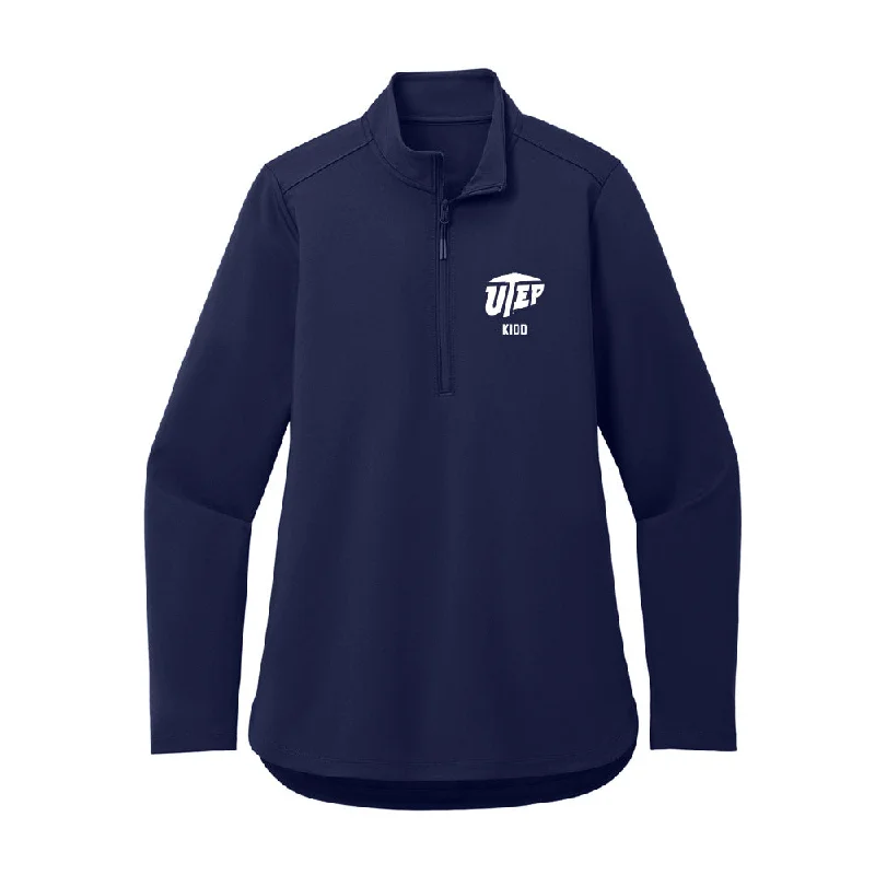 UTEP - NCAA Women's Soccer : Emerson Kidd - Women's Premium Quarter Zip Jacket Wool Fabric Cashmere Fabric Tweed Fabric