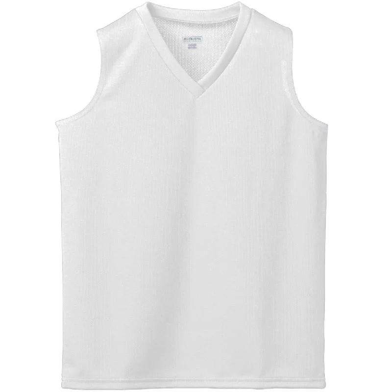 Girls Wicking Mesh Sleeveless Jersey 526 Emerald Green Jersey Tee