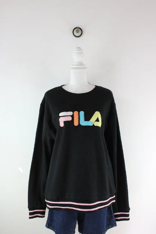 Vintage FILA Sweatshirt (XXL) Hoodie with Toggle Buttons Decorative Unique