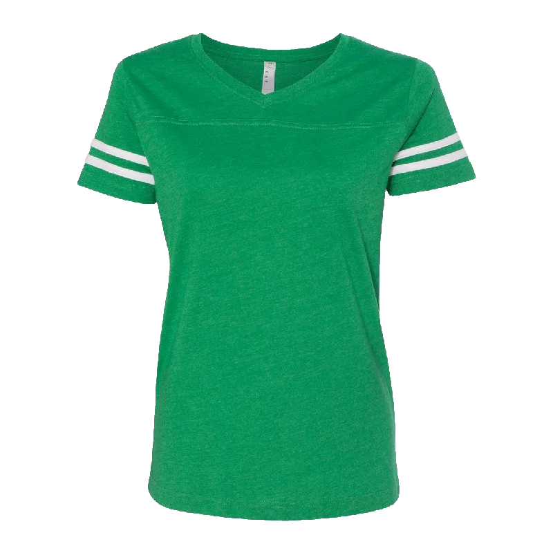 B1844W Ladies Football V-Neck Fine Jersey Tee Mint Green Jersey Tee