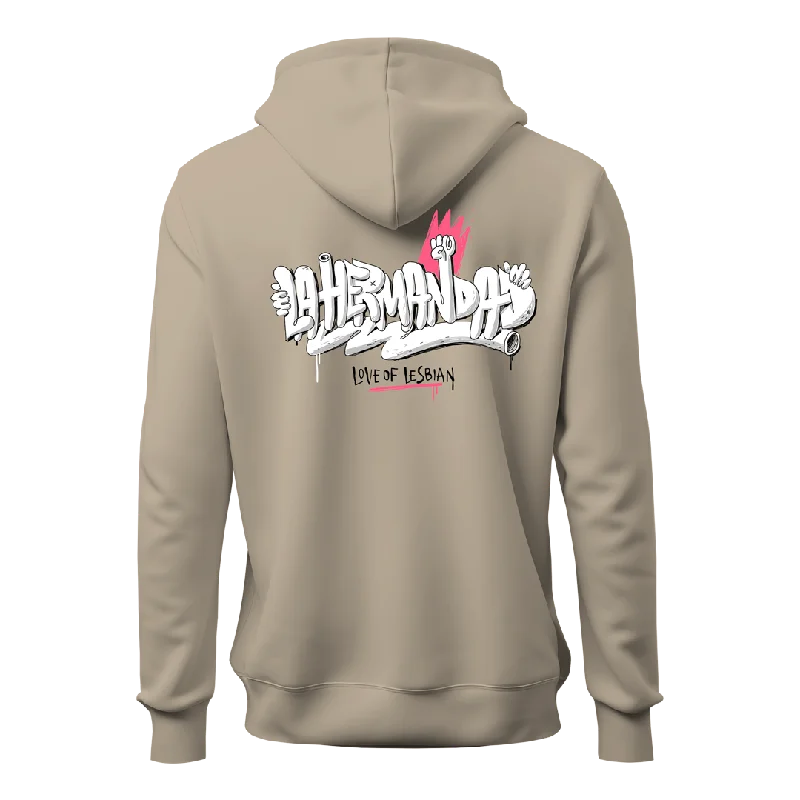 "La Hermandad" Hoodie + Sticker Hoodie with Hem Contrast Bold Stylish
