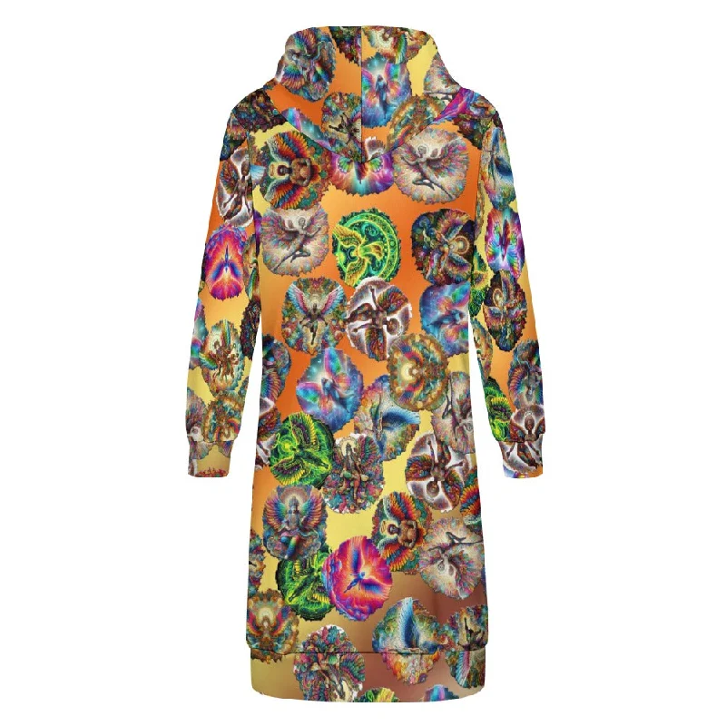 "Angels Round High" Women's Long Hoodie Hoodie with Illustration Artistic Creative
