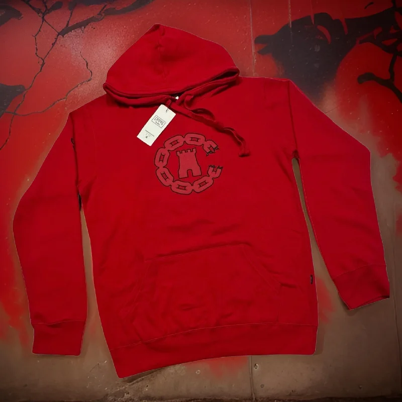 *CROOKS & CASTLES* (RED) ~C-CHAIN~ PULLOVER HOODIES FOR WOMEN Hoodie with Hood Adjustable Protection