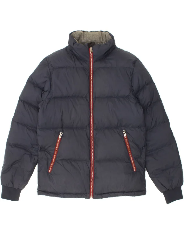 BOGGI Womens Milano Padded Jacket UK 16 Large Navy Blue Nylon Knit Jacket Woven Jacket Fleece Jacket