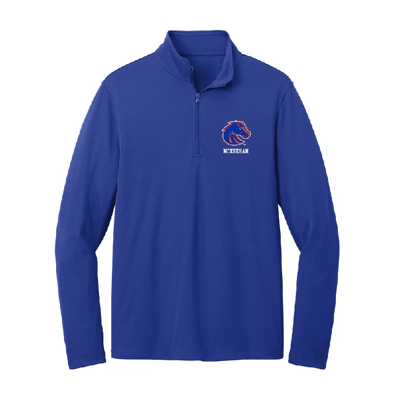 Boise State - NCAA Women's Soccer : Kaylee McKeehan - Lightweight Quarter Zip Jacket One-Shoulder Jacket Off-the-Shoulder Jacket Asymmetrical Jacket