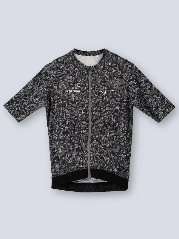 G90 LIGHT SS UNISEX JERSEY - MARBLE BLACK High Neck Jersey Shirt