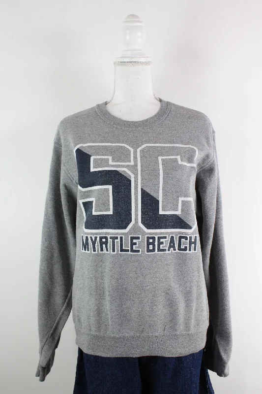 Vintage Myrtle Beach Sweatshirt (S) Hoodie with Button Classic Timeless