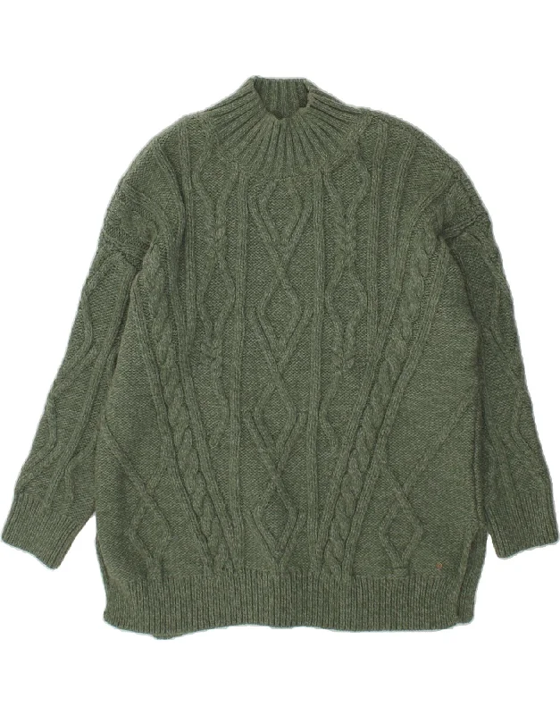FAT FACE Womens Turtle Neck Jumper Sweater UK 22 3XL Green Acrylic Sweater Knitwear Pullover