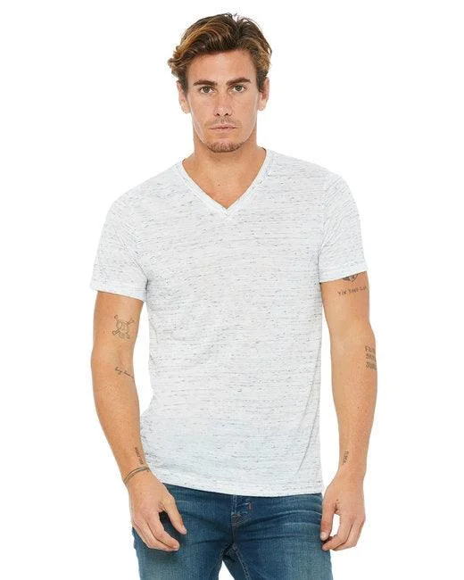 Bella + Canvas Unisex Textured Jersey V-Neck T-Shirt 3655C Pure White Jersey Tee