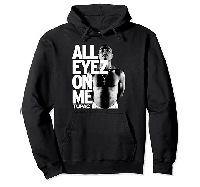 All Eyez On Me Block Hoodie Hoodie with Drawstring Waist Adjustable Fitted