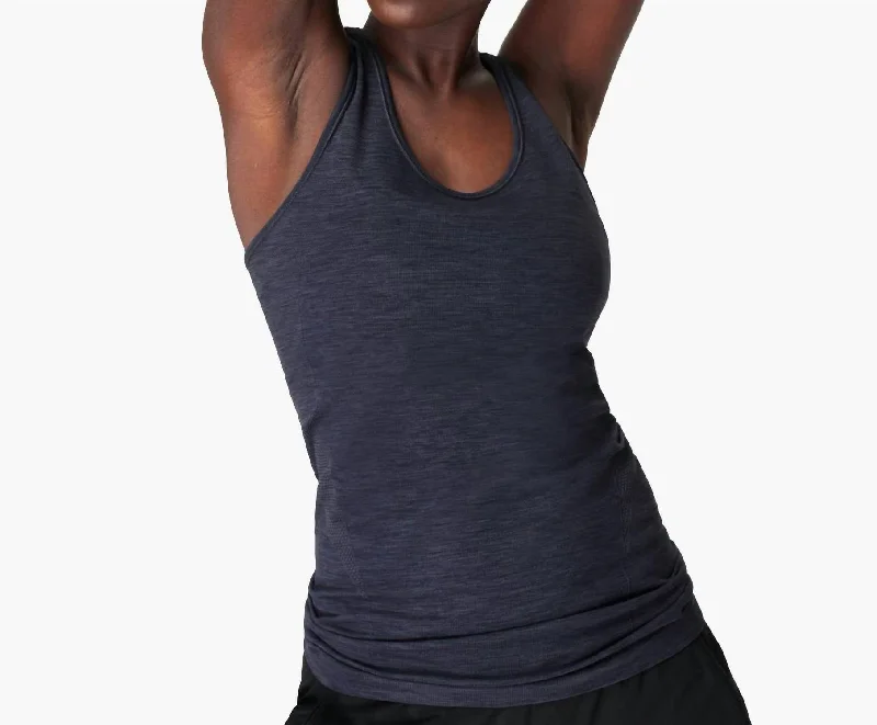 Athlete Seamless Workout Tank - Blue - Final Sale In Dark Gray playful tank top