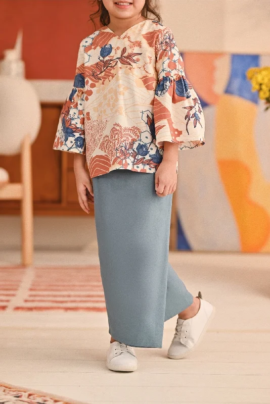 The Titi Folded Skirt - Arctic Blue leather skirt bold