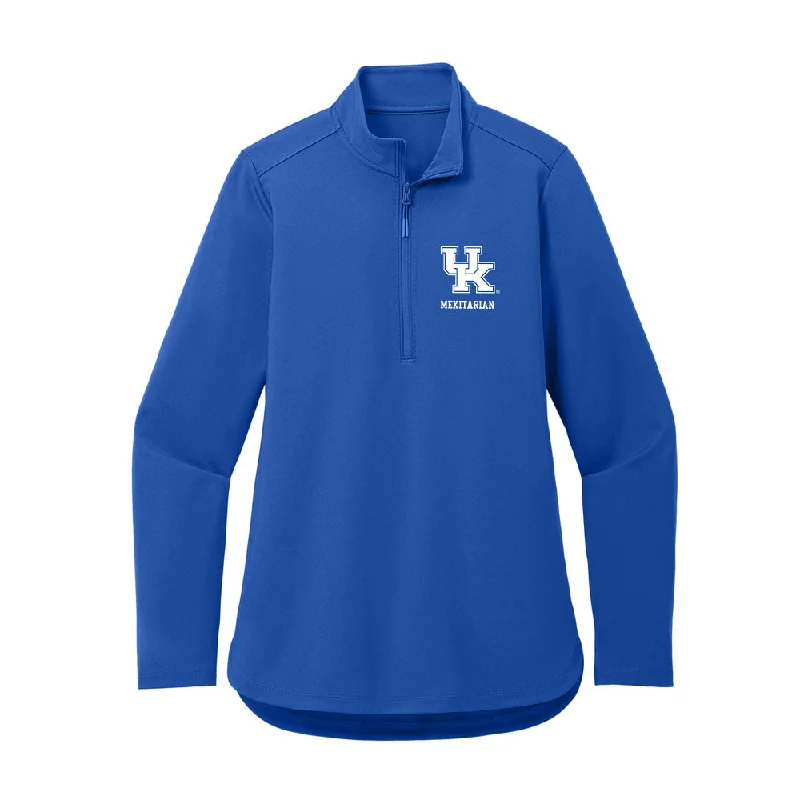 Kentucky - NCAA Women's Soccer : Ashley Mekitarian - Women's Premium Quarter Zip Jacket Wool Jacket Cashmere Jacket Tweed Jacket
