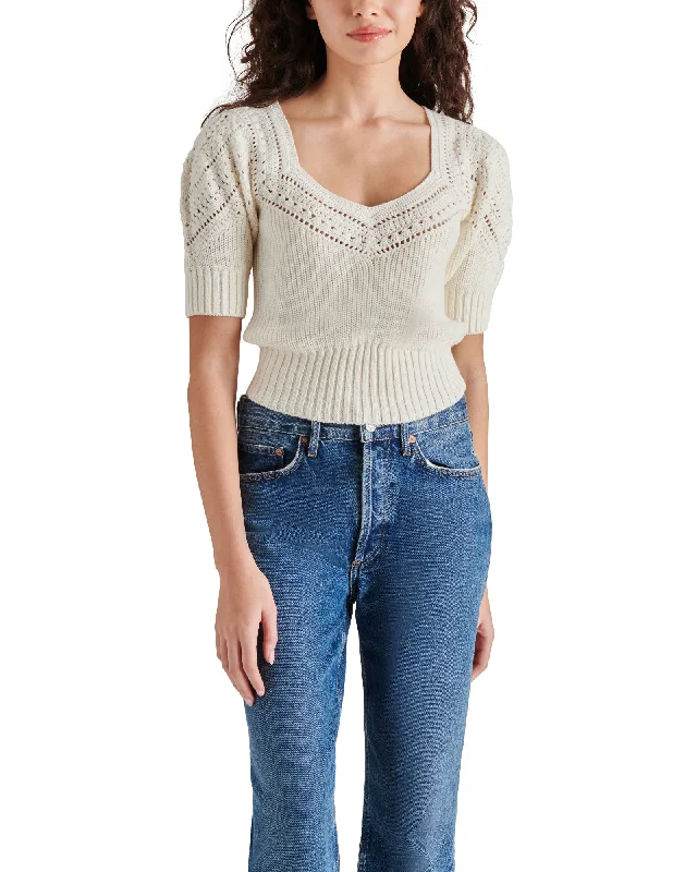 DARCIA SWEATER IVORY Mesh Sweater Canvas Denim
