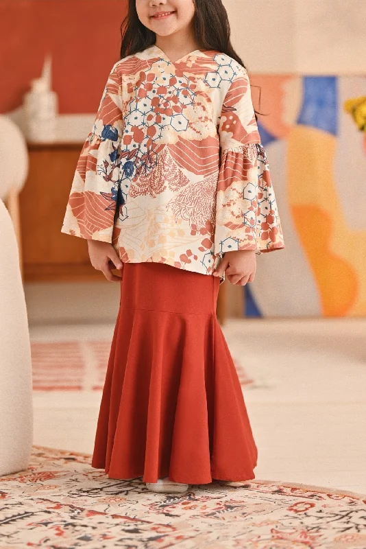 The Titi Modern Kurung Skirt - Terracotta vintage skirt charm