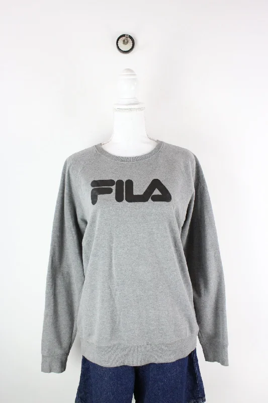 Vintage Fila Sweatshirt (L) Hoodie with Neon Bright Vibrant