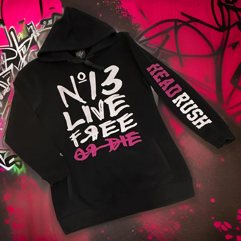 *HEADRUSH* (BLACK) PULLOVER HOODIE FOR WOMEN Oversized Hoodie Comfort Casual
