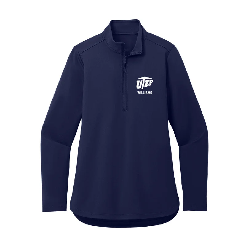 UTEP - NCAA Women's Soccer : Sydney Williams - Women's Premium Quarter Zip Jacket Front Pockets Side Pockets Patch Pockets