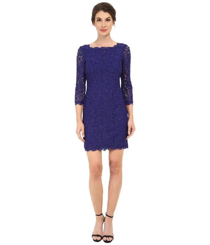 Adrianna Papell - 41864782SC Laced Scalloped Sheath Dress Tunics Office stylish