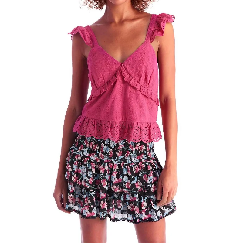 Eliza Tank Top In Carmine Pink essential tank top