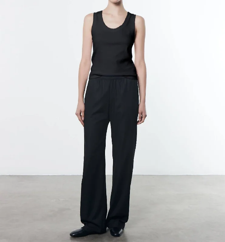 Supima Knit U Tank In Black peekaboo tank top