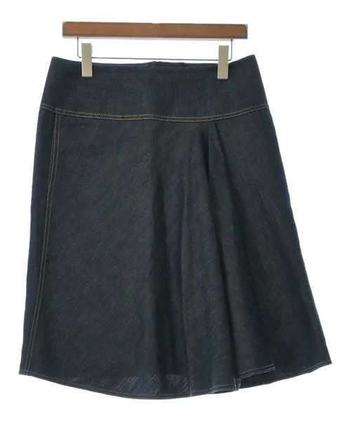 HERMES Knee length skirts denim skirt trendy