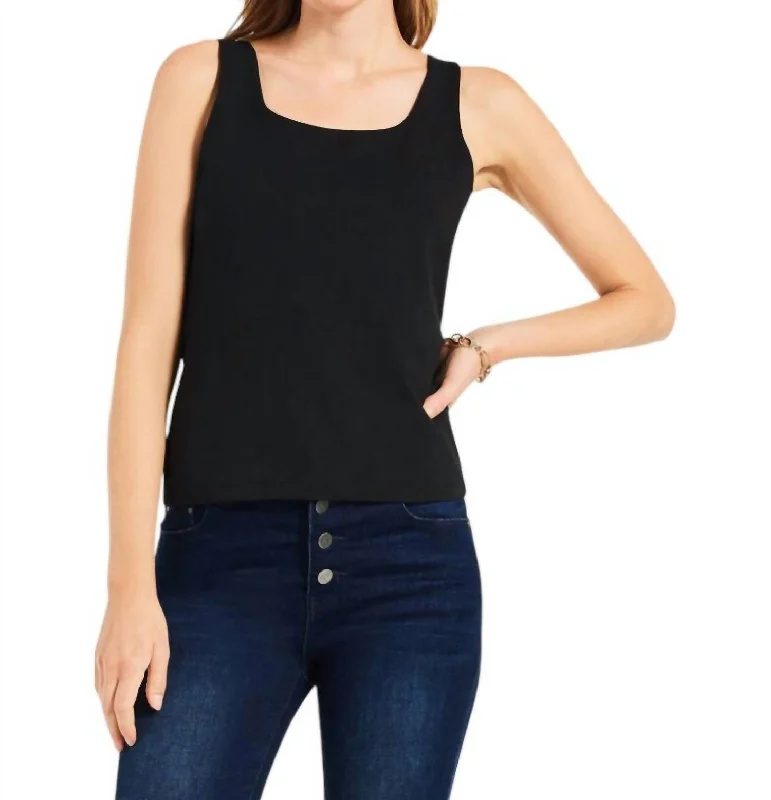 Shelf Bra Tank In Black vibrant tank top