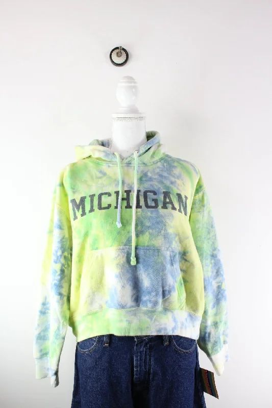 Vintage Michigan Hoodie (L) Hoodie with Drawstring Waist Adjustable Fitted