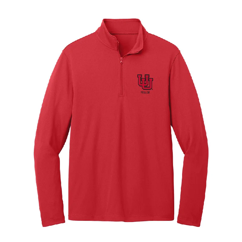 Utah - NCAA Women's Soccer : Ragan Fuller - Lightweight Quarter Zip Jacket Zippered Front Buttoned Front Snap Front