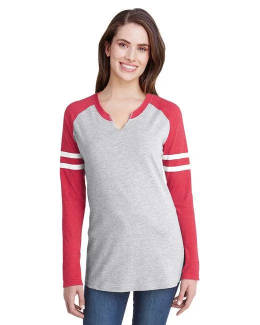 LAT Ladies' Gameday Mash-Up Long Sleeve Fine Jersey T-Shirt 3534 Bright Color Jersey Top
