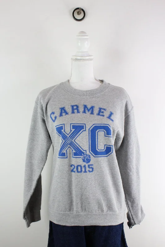 Vintage Carmel Sweatshirt (S) Hoodie with Embroidery Detailed Premium