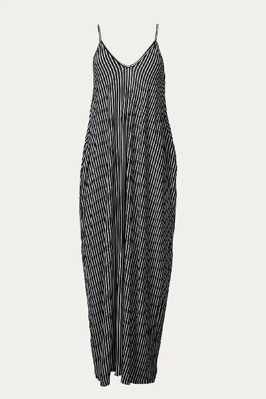 STRIPED STRETCH-MODAL JERSEY MAXI DRESS Bright Color Jersey Top
