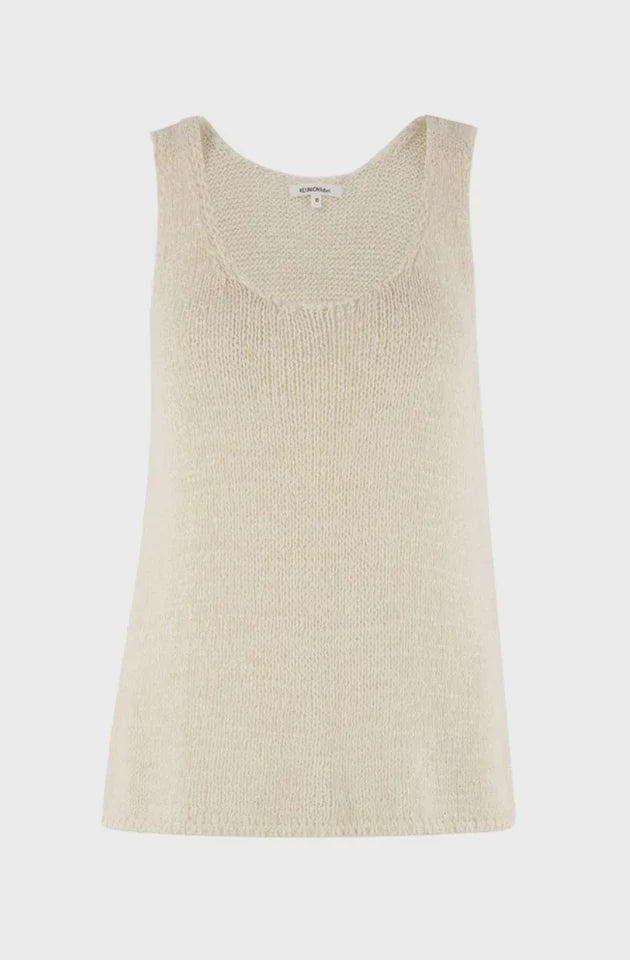 RE UNION REEF KNIT TANK - IVORY lace back tank