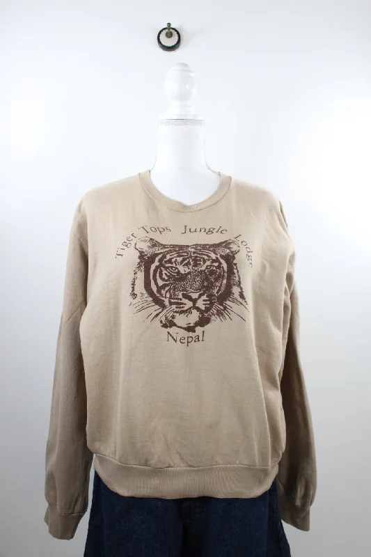 Vintage Wilderness Sweatshirt (XL) Hoodie with Ribbed Neckline Snug Warm
