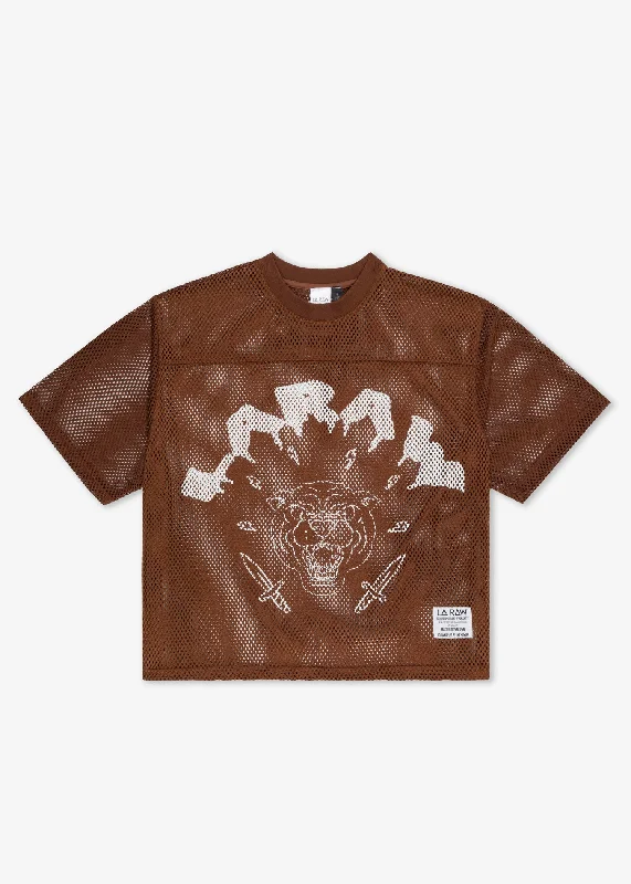 LOGO MESH JERSEY BROWN Premium Jersey Tee