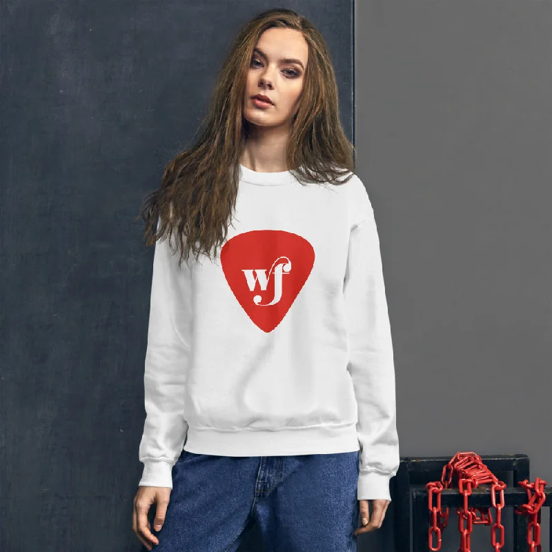 Women's WF  Red Guitar Pic Sweatshirt Hoodie with Relaxed Fit Easy Casual