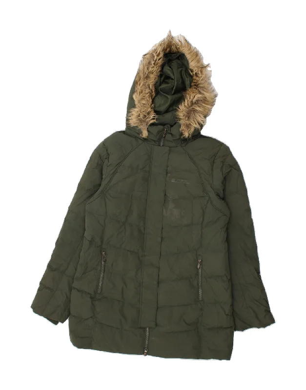 MOUNTAIN WAREHOUSE Womens Hooded Padded Jacket UK 12 Medium Green Lace Jacket Ribbed Jacket Sequined Jacket