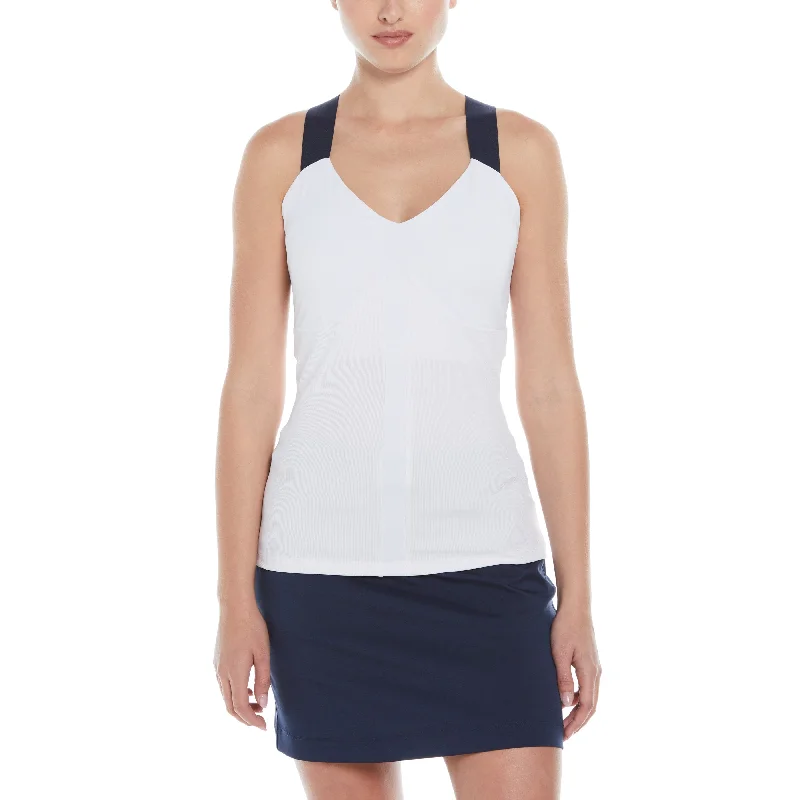 Women's Ribbed Criss Cross Tennis Tank Top fitness tank top