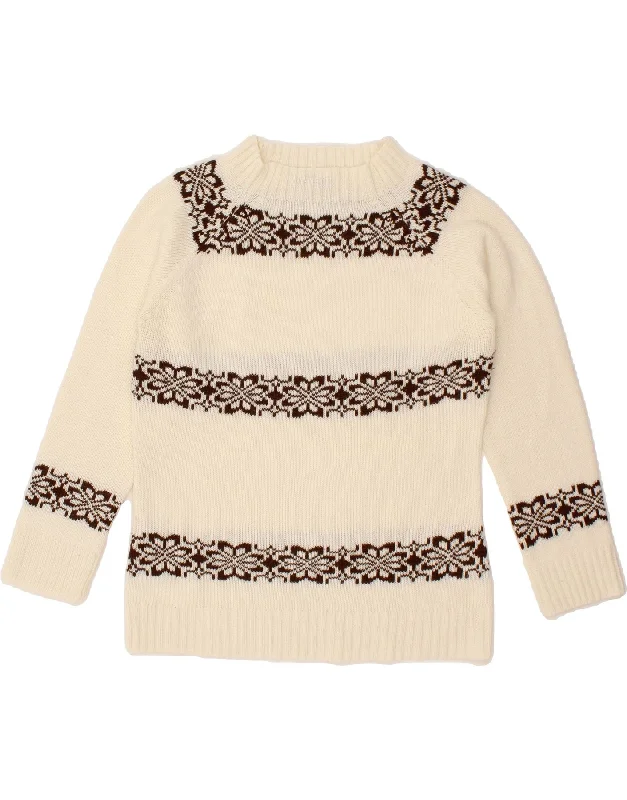 KAREN SCOTT Womens Turtle Neck Jumper Sweater UK 14 Large Off White Notch Collar Peter Pan Collar Cowl Neck