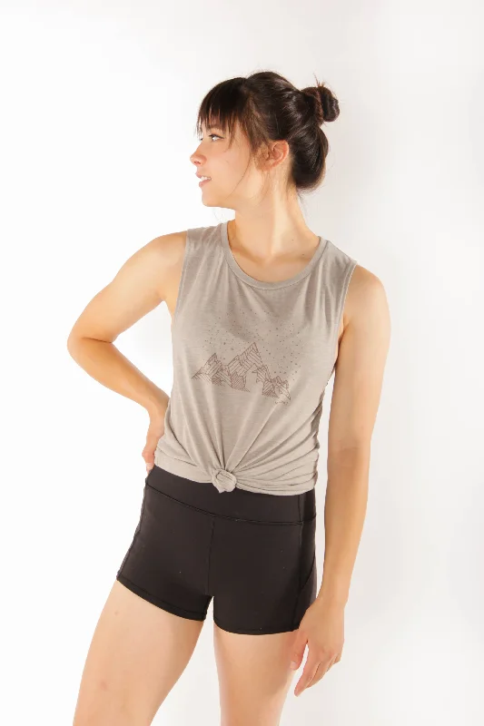 Midnight Mountains - Women's Flowy Muscle Tank relaxed fit tank