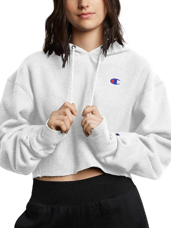 Cropped Reverse Weave Emb C Logo Hoodie Hoodie with Bell Sleeves Flared Feminine