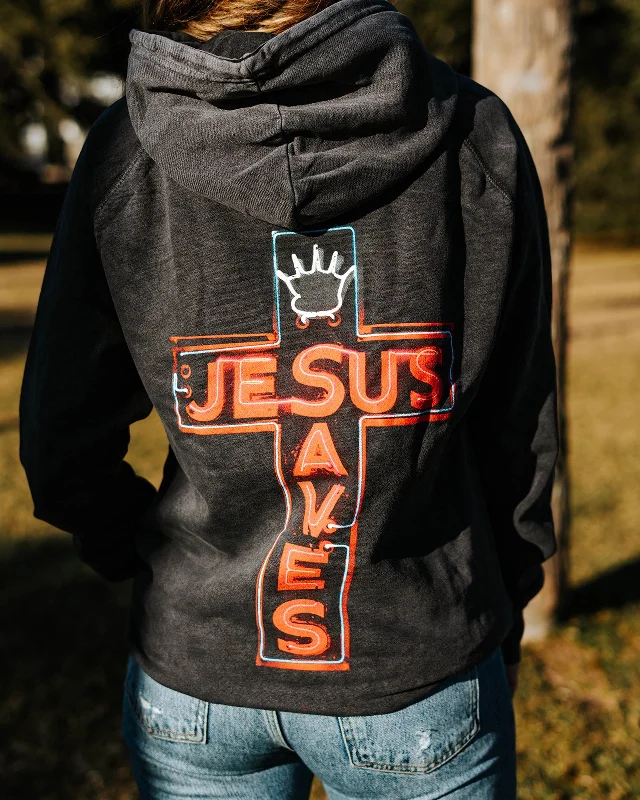 Jesus Saves Premium Hoodie Zip Hoodie Drawstring Kangaroo Pocket