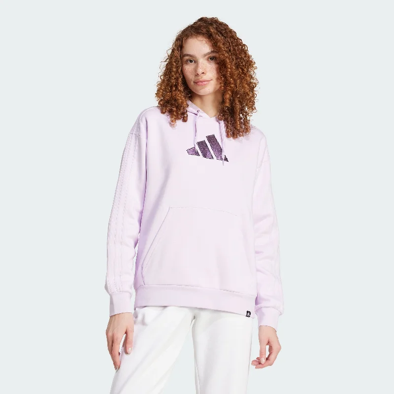 Women's adidas Holiday Graphic 3-Stripes Oversized Hoodie Hoodie with Elastic Cuffs Stretchable Comfortable