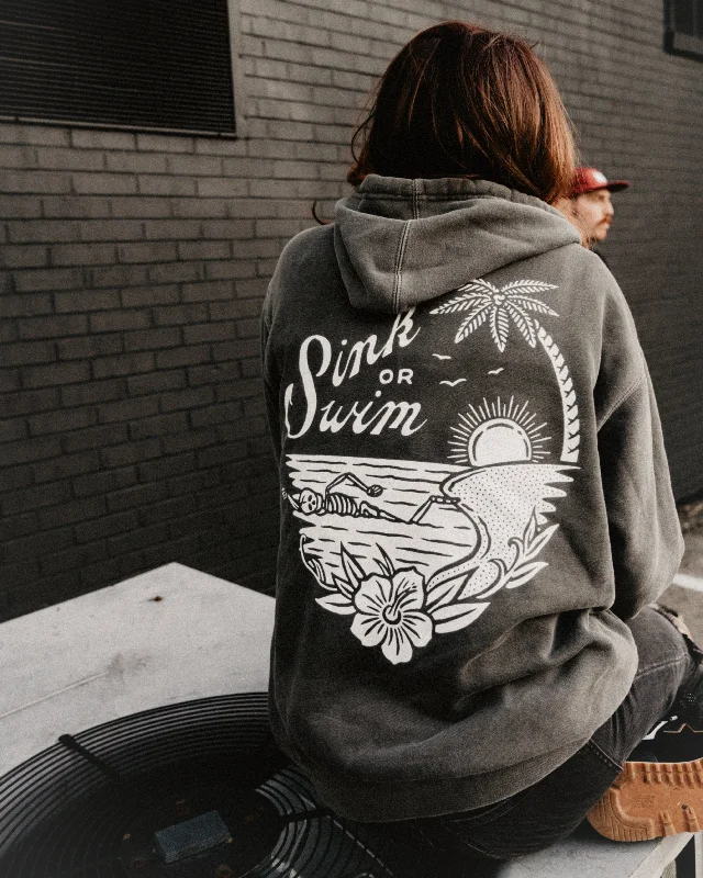 Sink Or Swim Hoodie Hoodie with Hem Frayed Vintage Worn