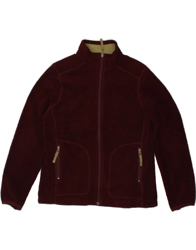 EDDIE BAUER Womens Fleece Jacket UK 16 Large Burgundy Polyester Satin Fabric Silk Fabric Chiffon Fabric