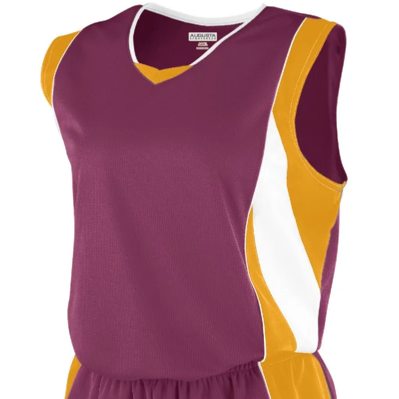 MAROON/GOLD/WHITE